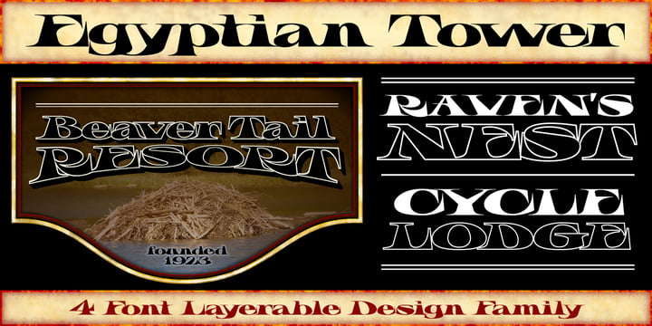 FWD Egyptian Tower Font Poster 2