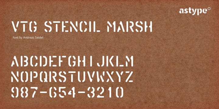 Vtg Stencil Marsh Font Poster 1