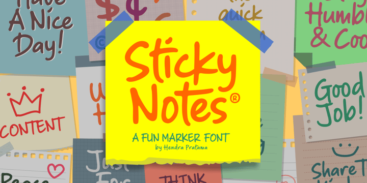 Sticky Notes Font Poster 1