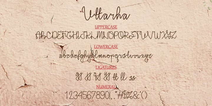 Uttarha Handwriting Font Poster 7