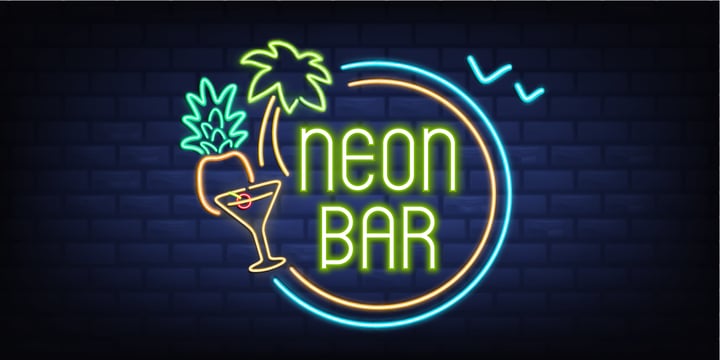 Neon Bar Font Poster 5