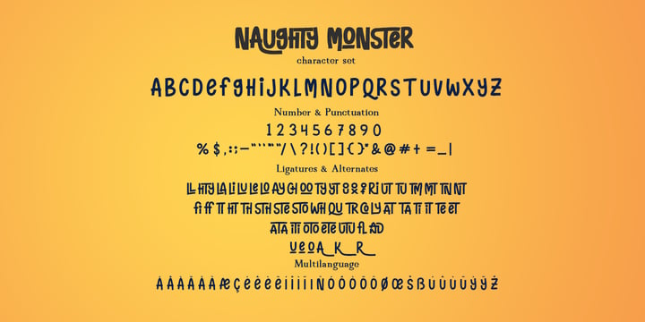 Naughty Monster Font Poster 5
