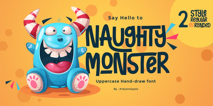 Naughty Monster Font Poster 1