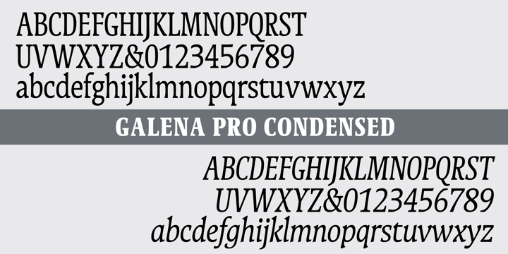 Galena Pro Condensed Font Poster 1