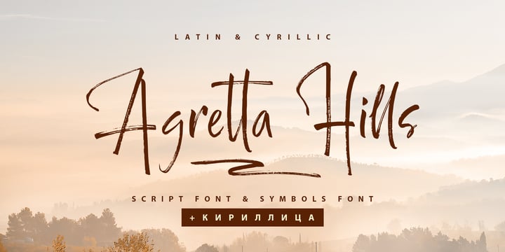 Agretta Hills Cyrillic Font Poster 1