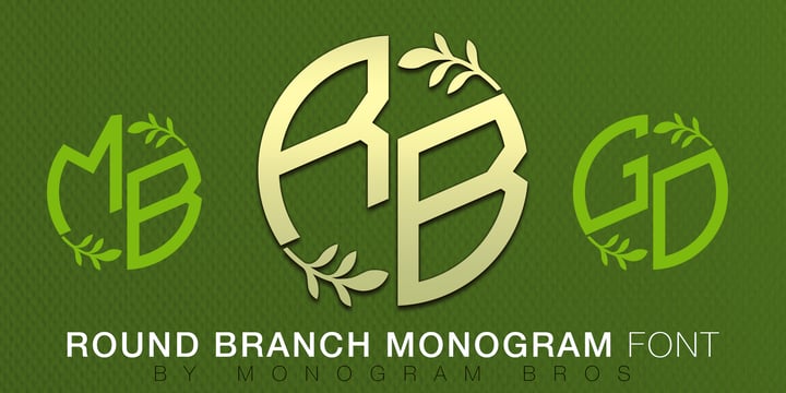 [wyjhhpsxro] Download Round Branch Monogram Fonts Family From MonogramBros