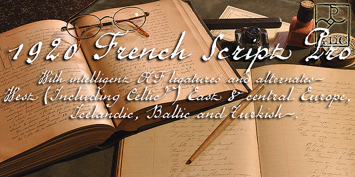 1920 French Script Pro Font Poster 1