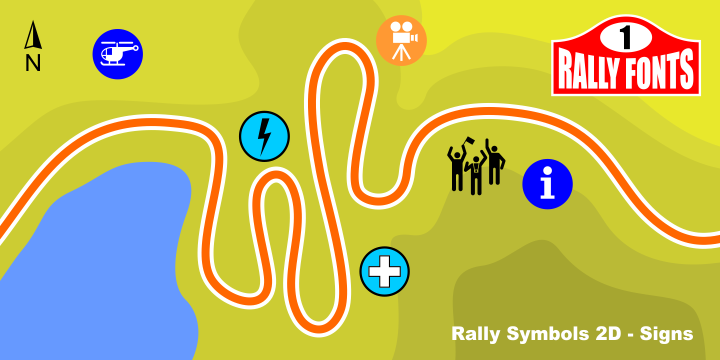 Rally Symbols 2D Font Poster 3