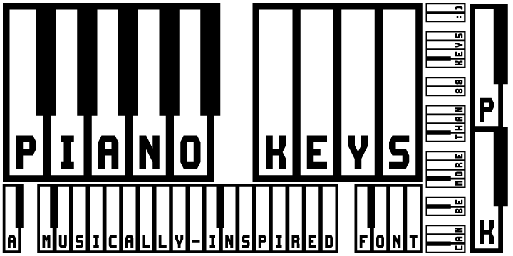 Piano Keys Font Poster 1