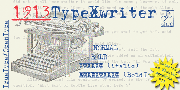1913 Typewriter Font Poster 1