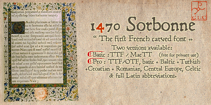 1470 Sorbonne Font Poster 1