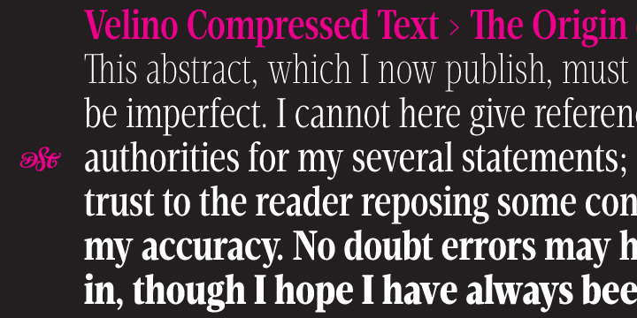 Velino Compressed Text Font Poster 1