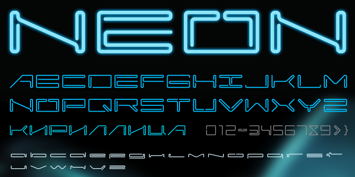XCLV Neon Font Poster 1