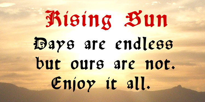 Rising Sun Font Poster 1