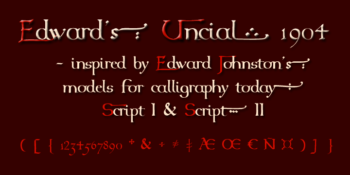Edward's Uncial 1904 Font Poster 1