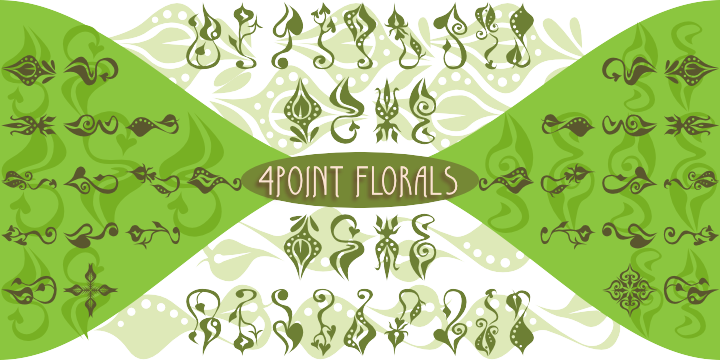 4 Point Florals Font Poster 1