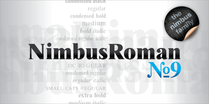 Nimbus Roman No. 9 Font Poster 1