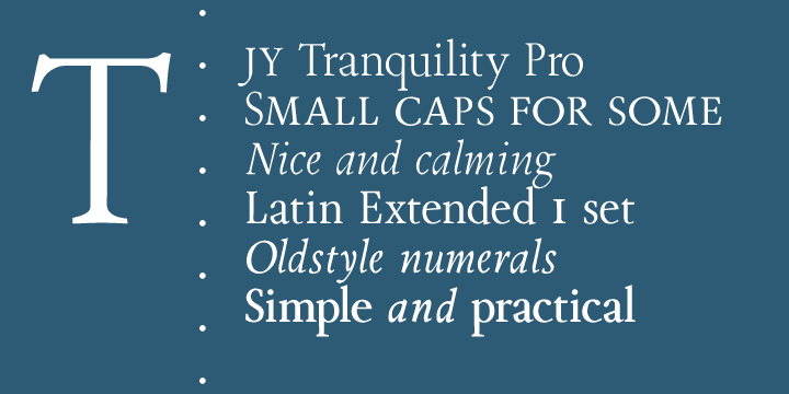 Tranquility JY Pro Font Poster 1