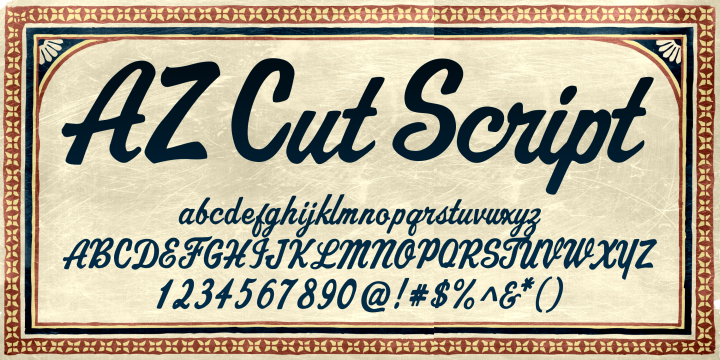 Image of AZ Cut Script Font