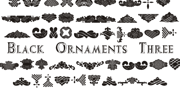 Black Ornaments Three Font Poster 5