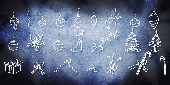 Blue Goblet Christmas Ornaments Font Poster 3