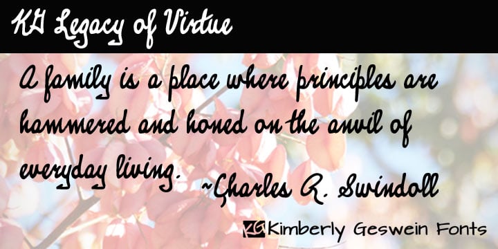 KG Legacy Of Virtue Font Poster 1