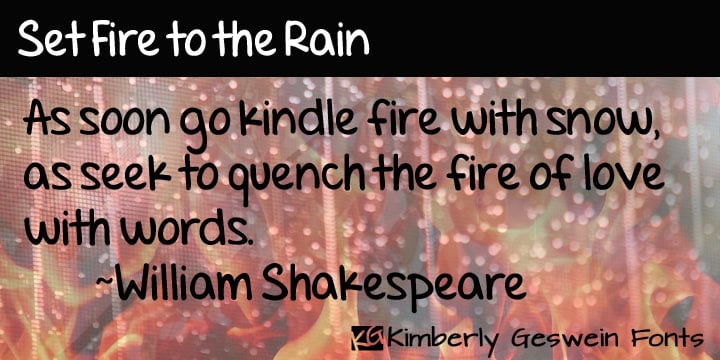 Set Fire To The Rain Font Poster 1