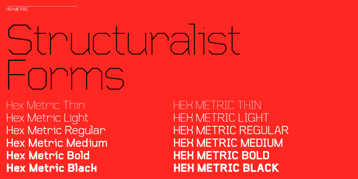 Hex Metric Font Poster 2