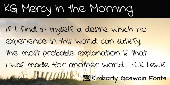 KG Mercy In The Morning Font Poster 1
