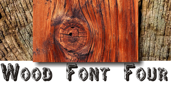 Wood Font Four Font Poster 3