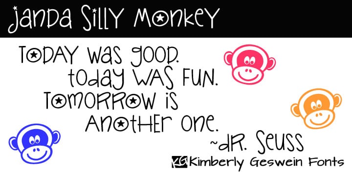 Janda Silly Monkey Font Poster 1