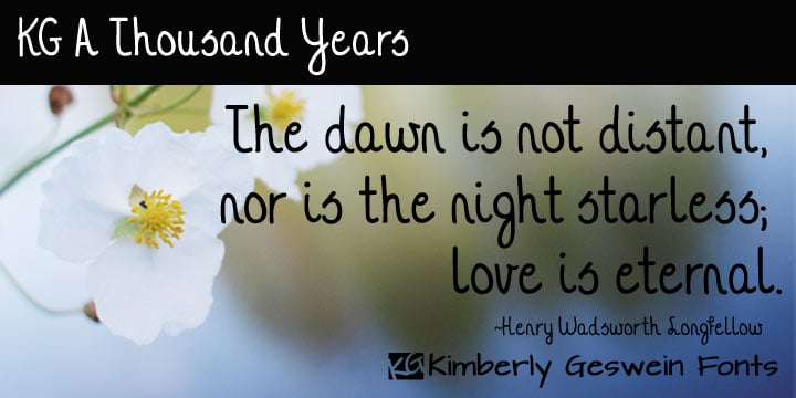 KG A Thousand Years Font Poster 1