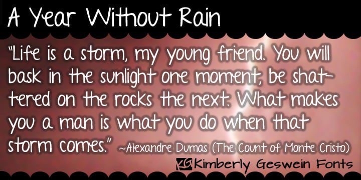 A Year Without Rain Font Poster 1