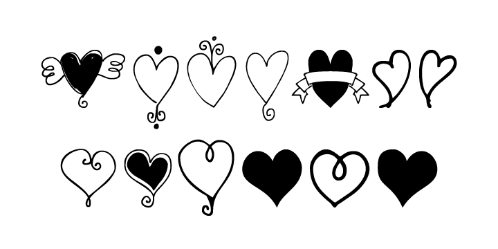 Heart Doodles Font Poster 1