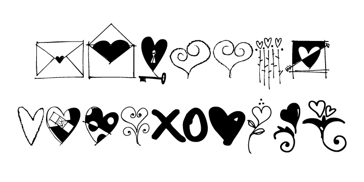 Heart Doodles Font Poster 2