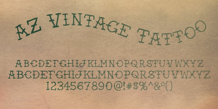 AZ Vintage Tattoo Font Poster 2
