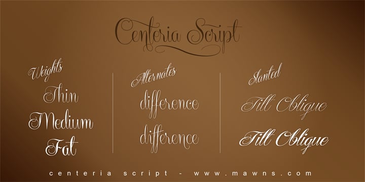 Centeria Script Font Poster 2