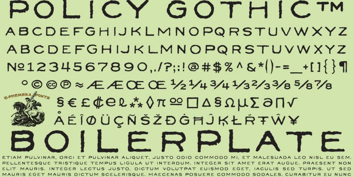 Policy Gothic Font Poster 1