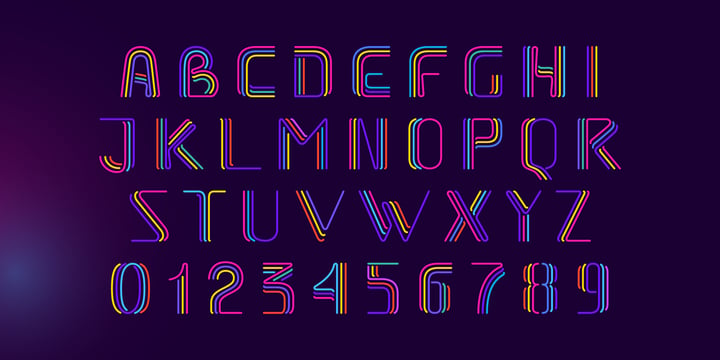 Three Neon Lines Font Poster 2