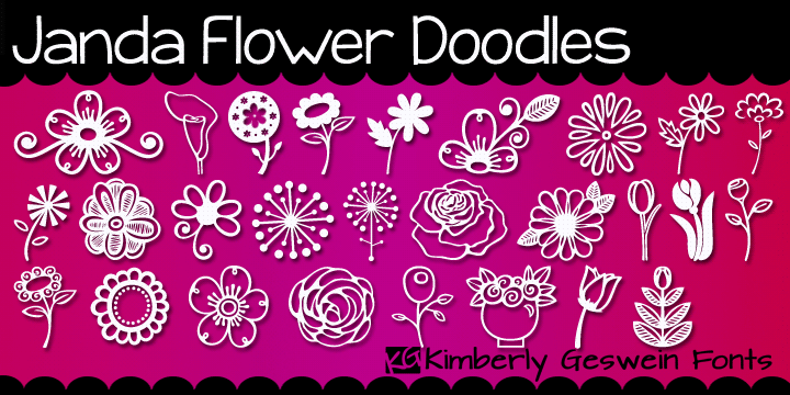 Janda Flower Doodles Font Poster 1