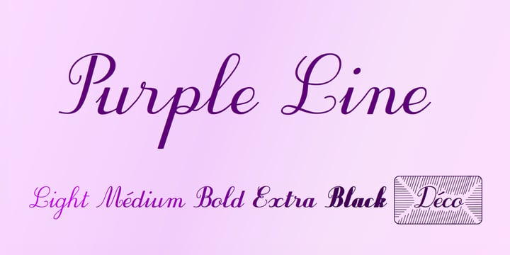 Purple Line Font Poster 1