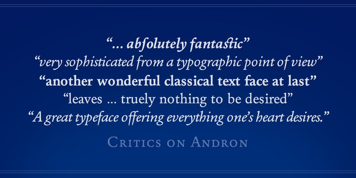 Andron 1 Latin Corpus Font Poster 3