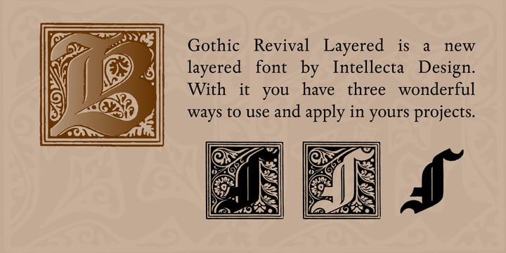Gothic Revival Layered Font Poster 2