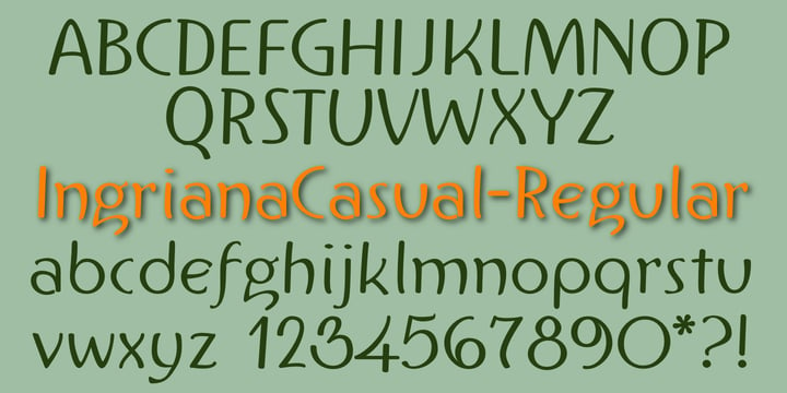 IngrianaCasual Font Poster 2