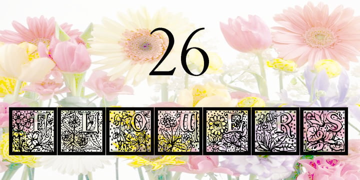 26 Flowers Font Poster 1