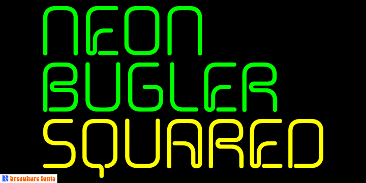 Neon Bugler Squared Font Poster 1