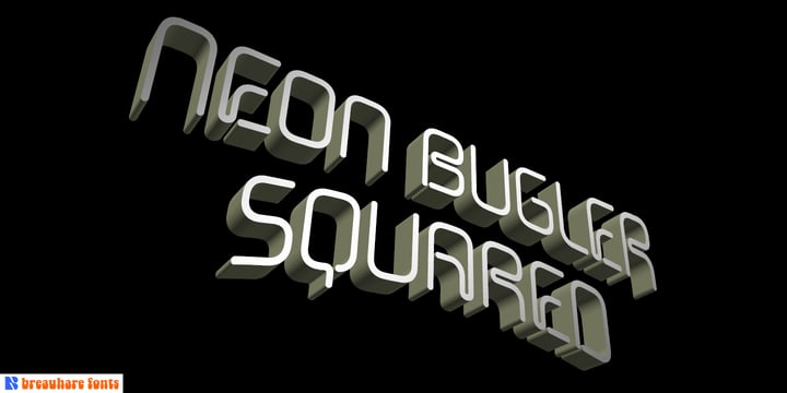 Neon Bugler Squared Font Poster 2