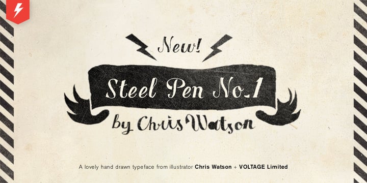 VTG Watson Steel Pen Font Poster 1