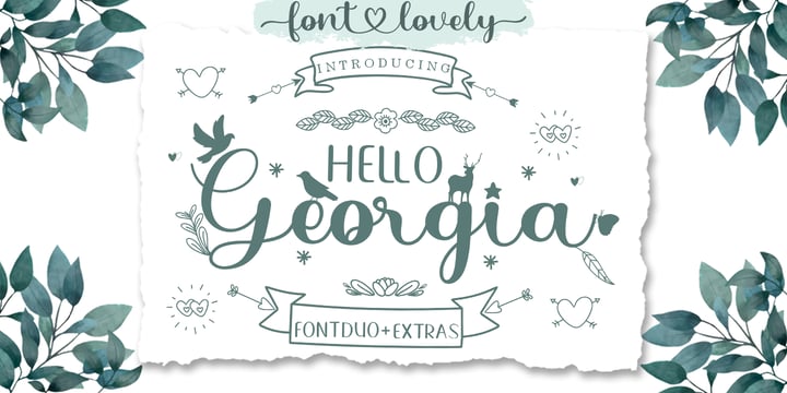 Hello Georgia Script Font Poster 1
