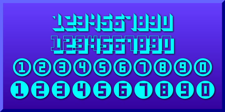 Display Digits Four Font Poster 6